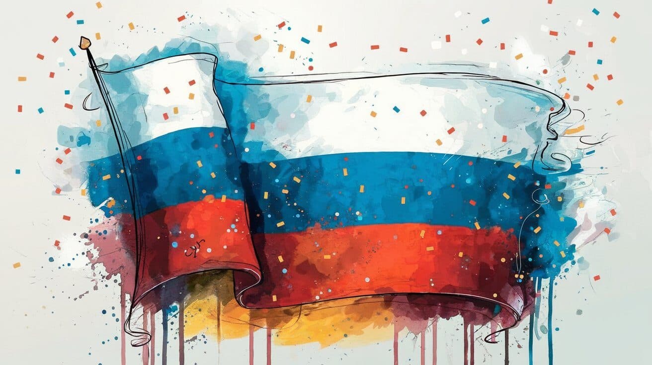 Happy Birthday song lyrics in Russian with Matryoshka dolls