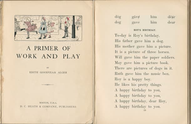 Roy's Birthday from A Primer of Work and Play original publication