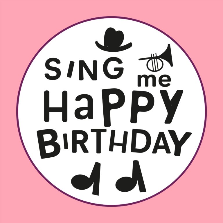 Sing Me Happy Birthday Logo Pink Black