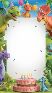 Dino Cake Birthday Card