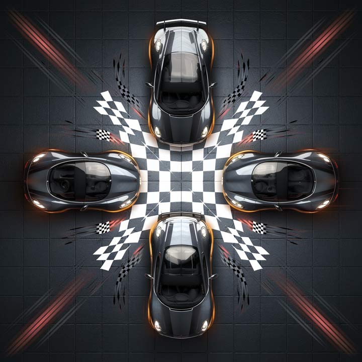 fast cars Birthday Card
